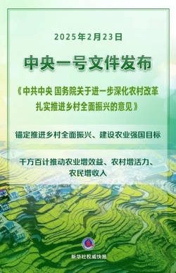 2025年中央一号文件公布（全文+解读）